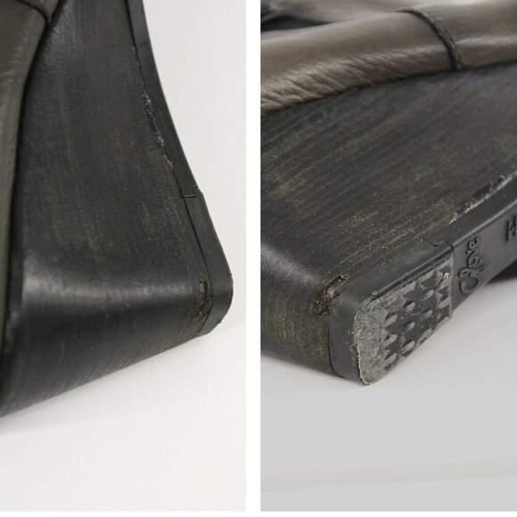 Hispanitas Glove Grey Leather Square Toe Wedge Women's Ankle Boots Shoes Sz 40 - Picture 14 of 14